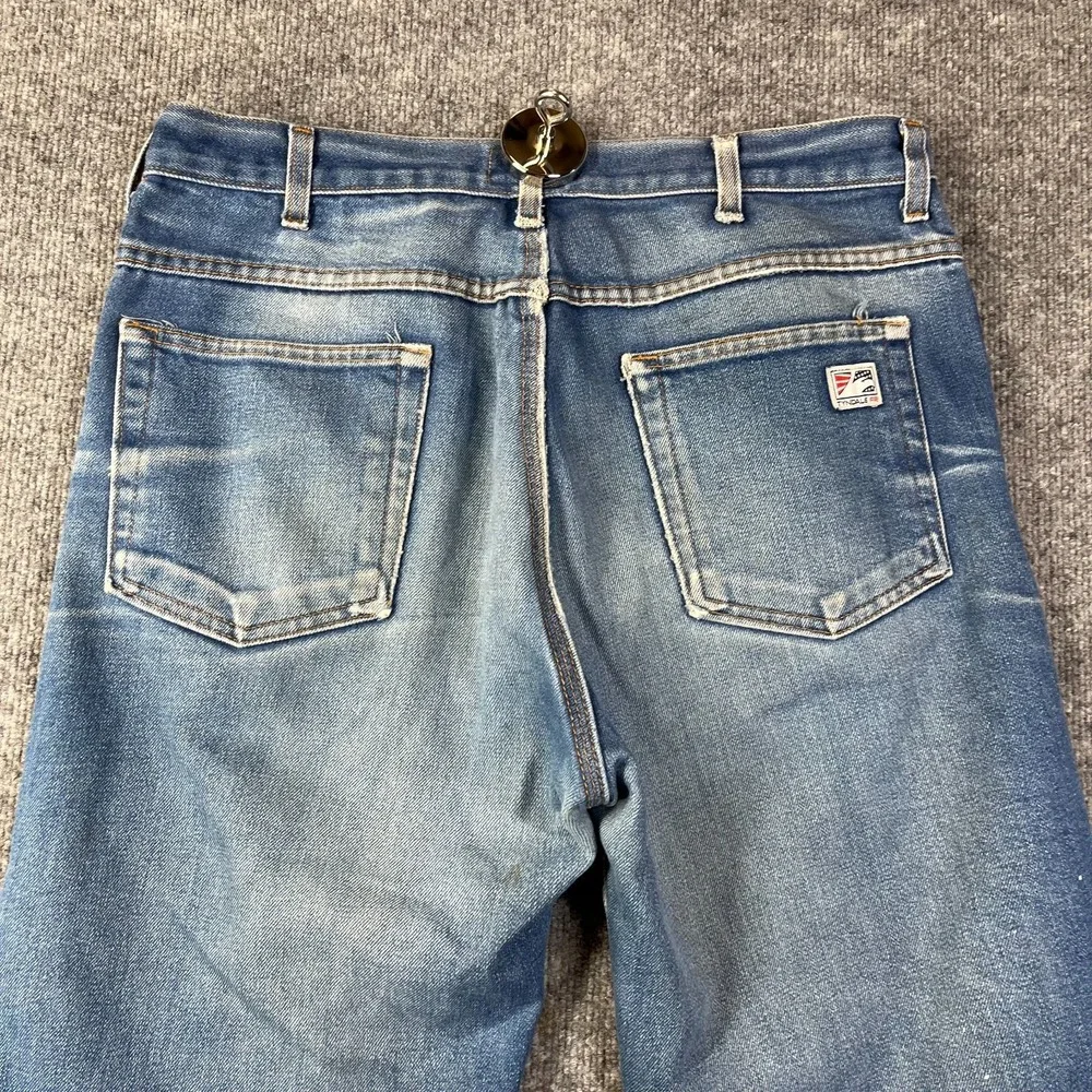 Vintage Tyndale Flame Resistant Jeans Men's Blue Denim Straight USA Made - 35X31